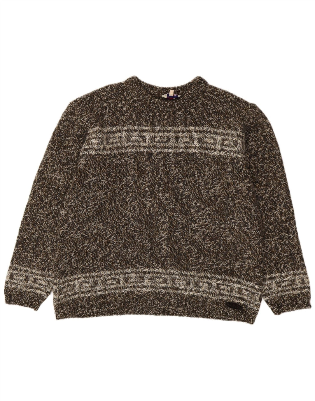 Suéter feminino Levi's com gola redonda UK 14 marrom médio Fair Isle