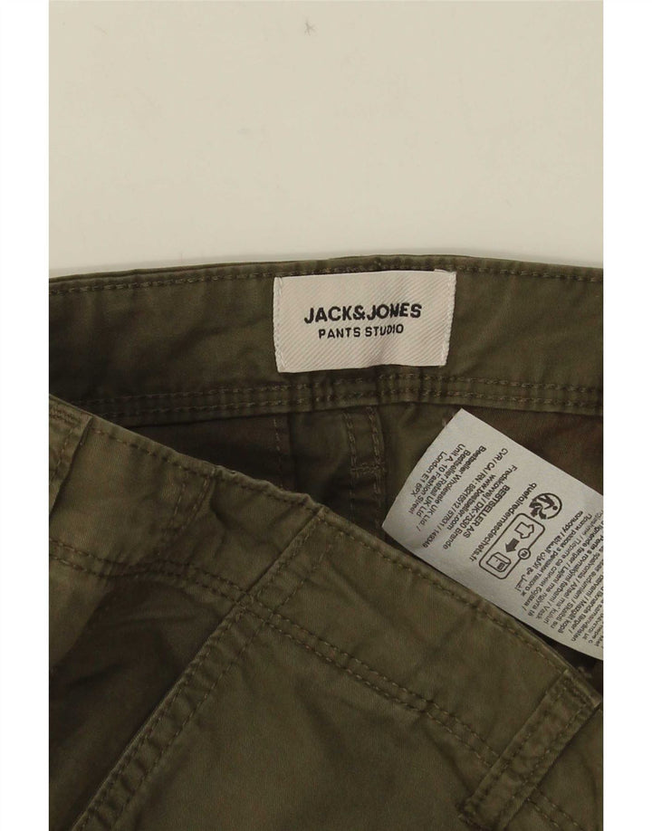 Shorts cargo masculino Jack & Jones médio W34 algodão cáqui