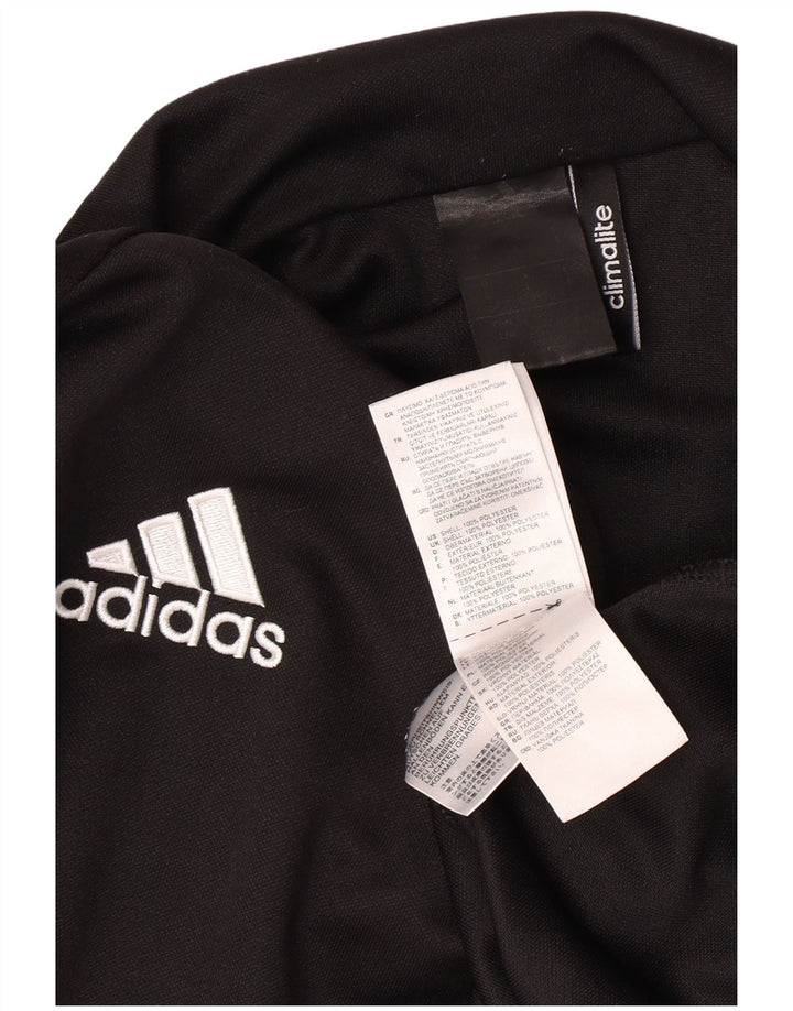 ADIDAS Mens Climalite Zip Neck Pullover Treino Top Grande Preto