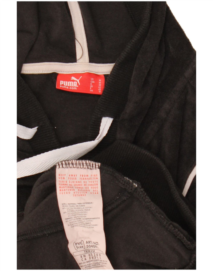 Suéter feminino PUMA de manga curta com capuz e zíper de veludo Reino Unido 12 médio preto