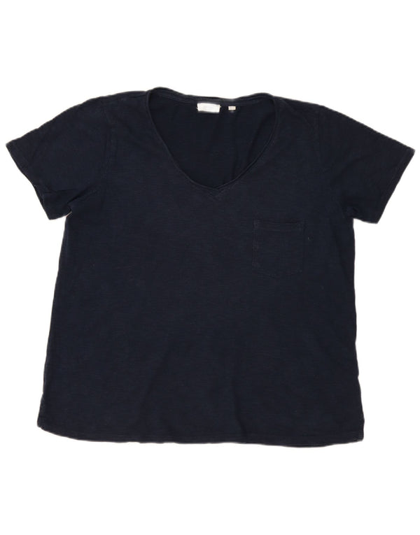 Jumper com capuz feminino Fat Face Reino Unido 16 grande algodão azul marinho