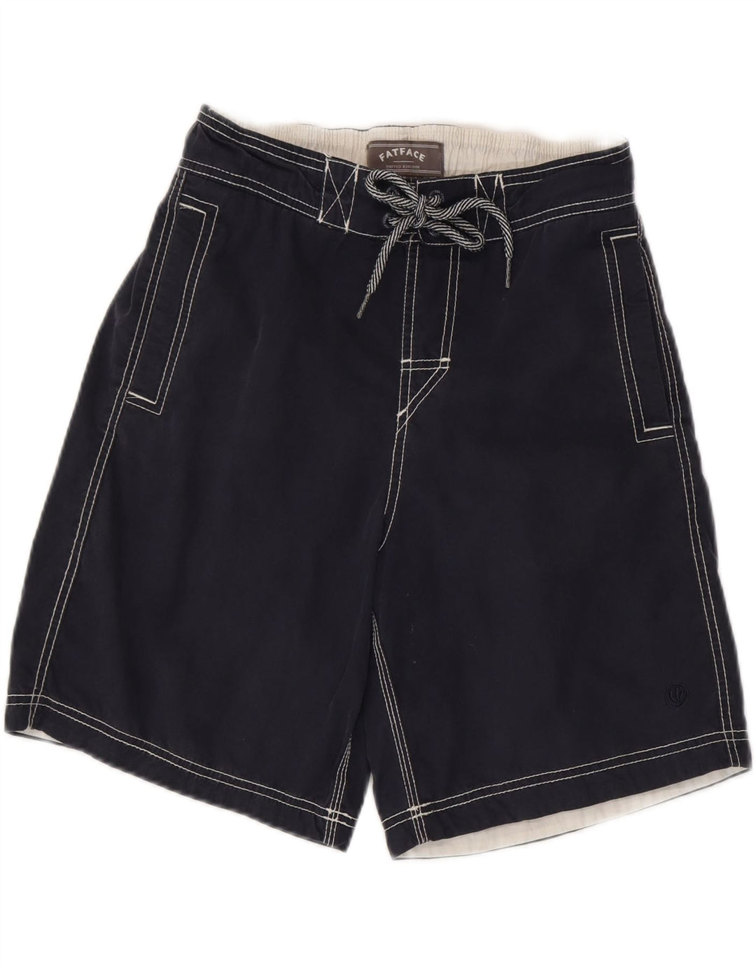 Shorts de natação masculino Fat Face médio algodão azul marinho