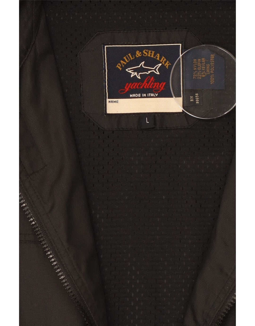Jaqueta utilitária masculina Paul & Shark Reino Unido 40 grande nylon preto