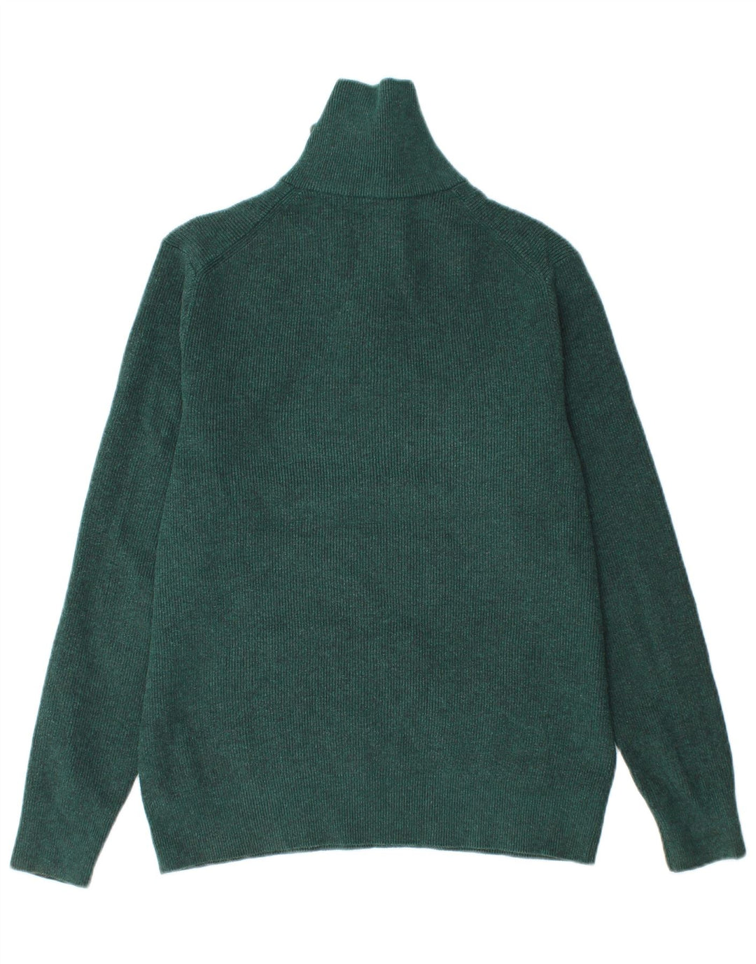 Suéter masculino Marks & Spencer com zíper e gola em poliéster verde médio