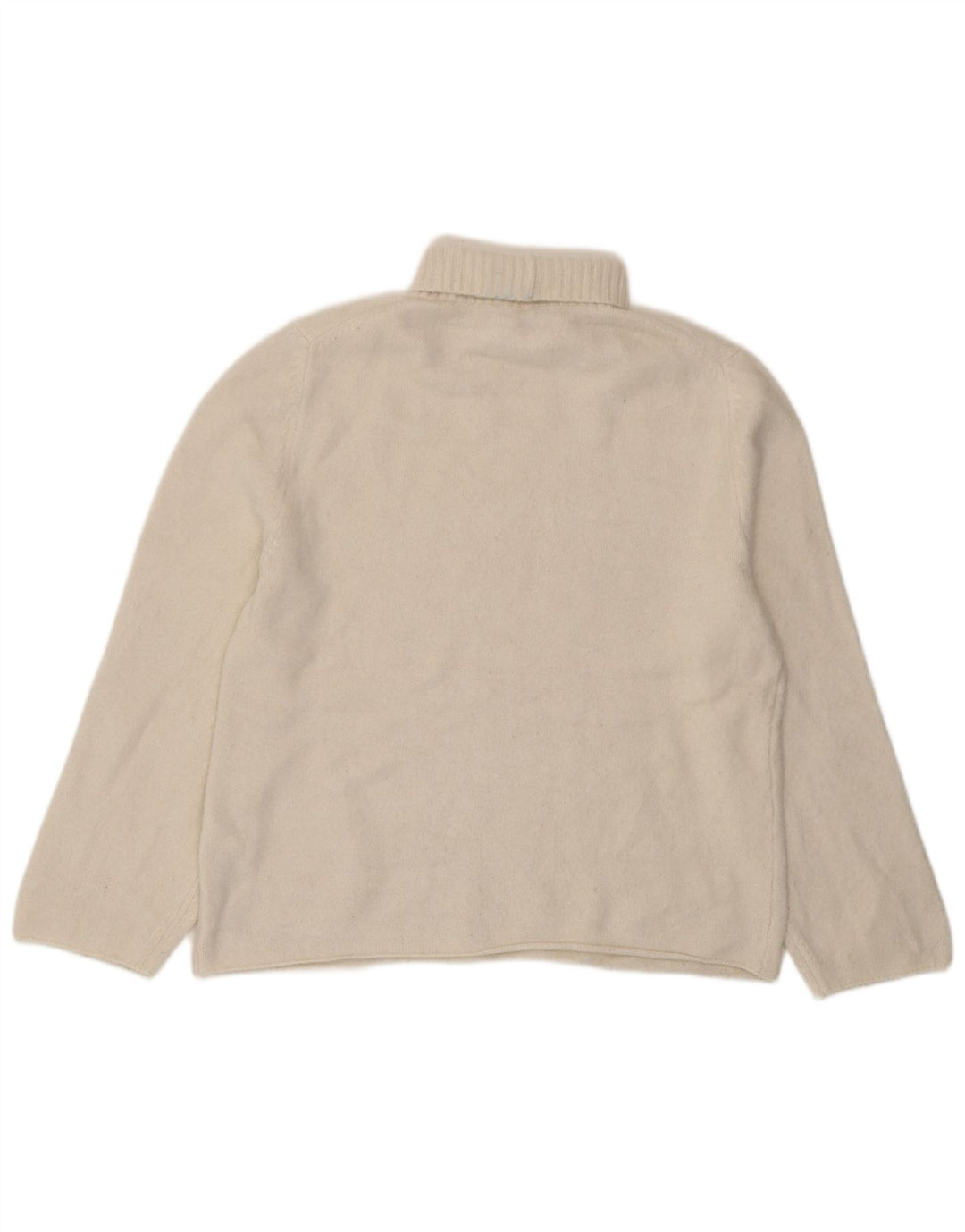 Zara Suéter feminino oversized com gola redonda Reino Unido 10 pequeno acrílico branco