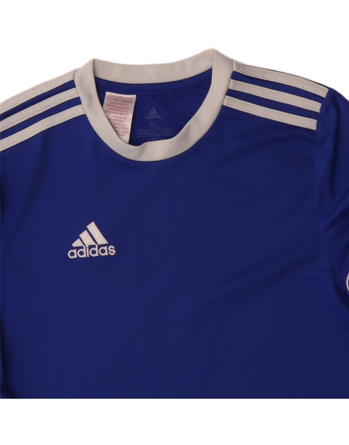 ADIDAS Boys Climalite T-Shirt Top 15-16 Years XL Blue Polyester