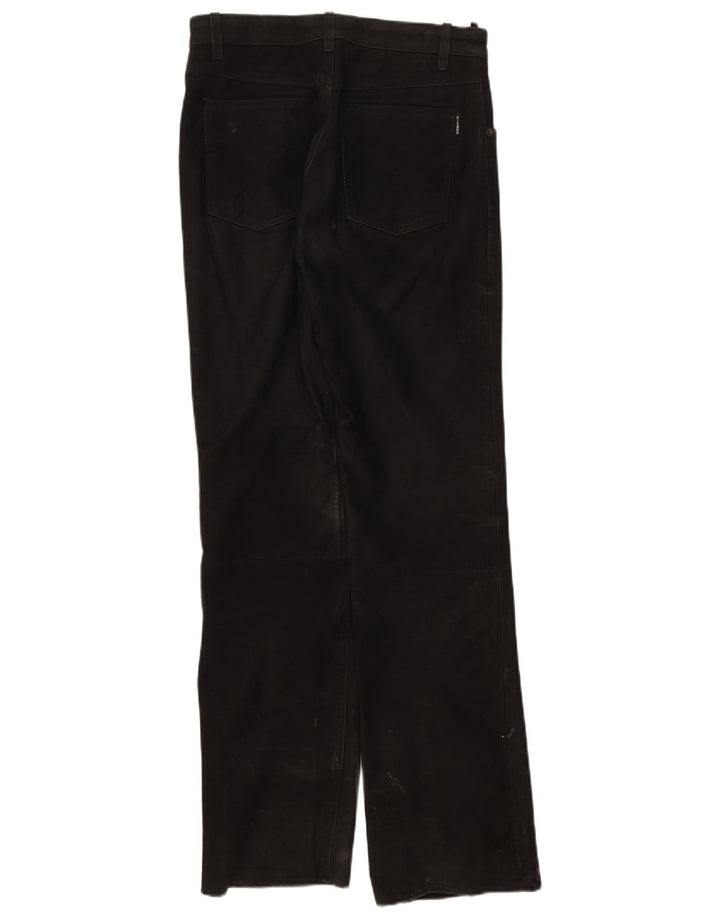 Calça de couro masculina Ricano W30 L32 preta