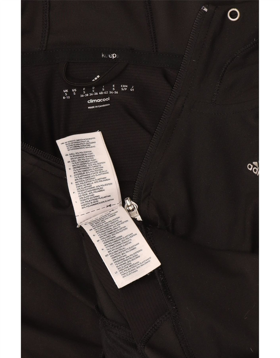 Adidas Womens Climacool Tracksuit Top Jacket UK 8/10 Pequeno Preto