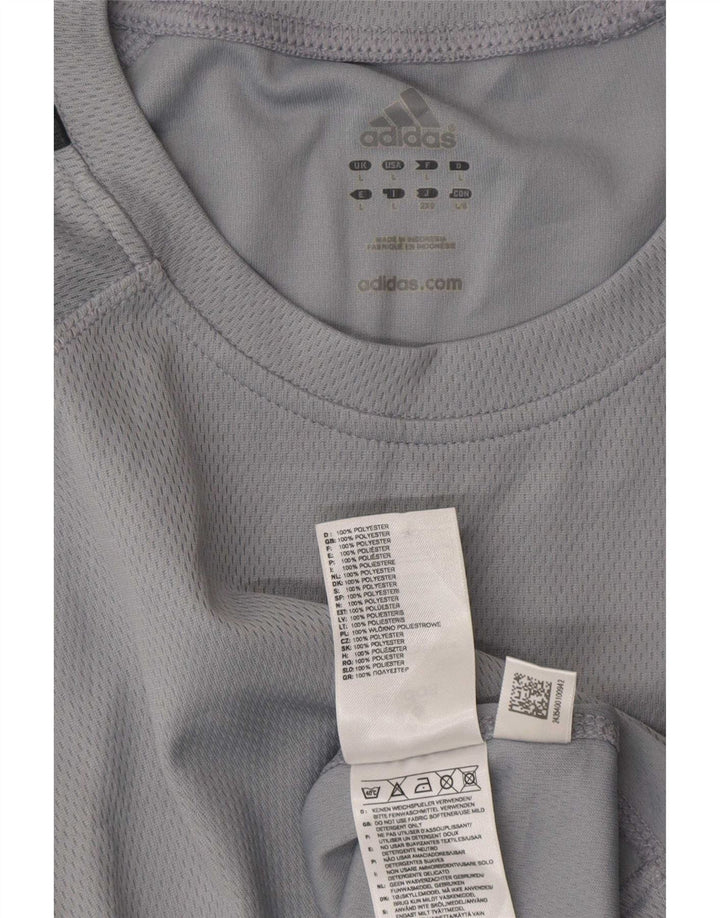 Camiseta Adidas Masculina Climalite Graphic Top Grande Cinza Poliéster