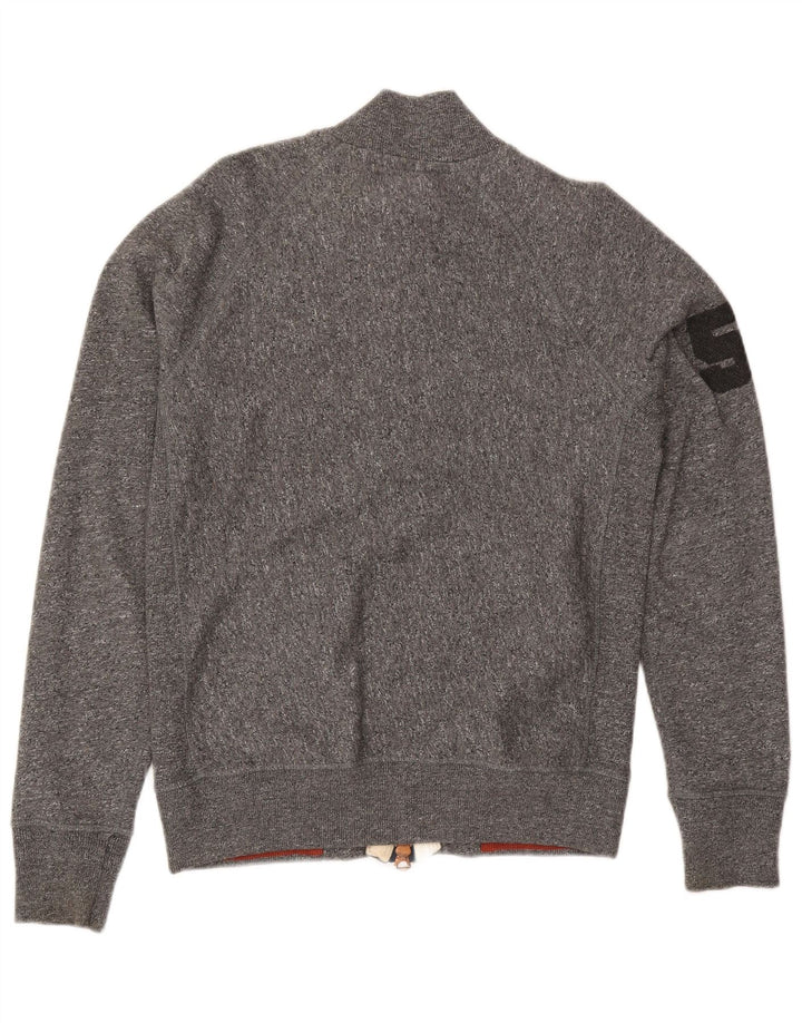 Superdry Mens Graphic Tracksuit Top Jacket Grande Algodão Cinza