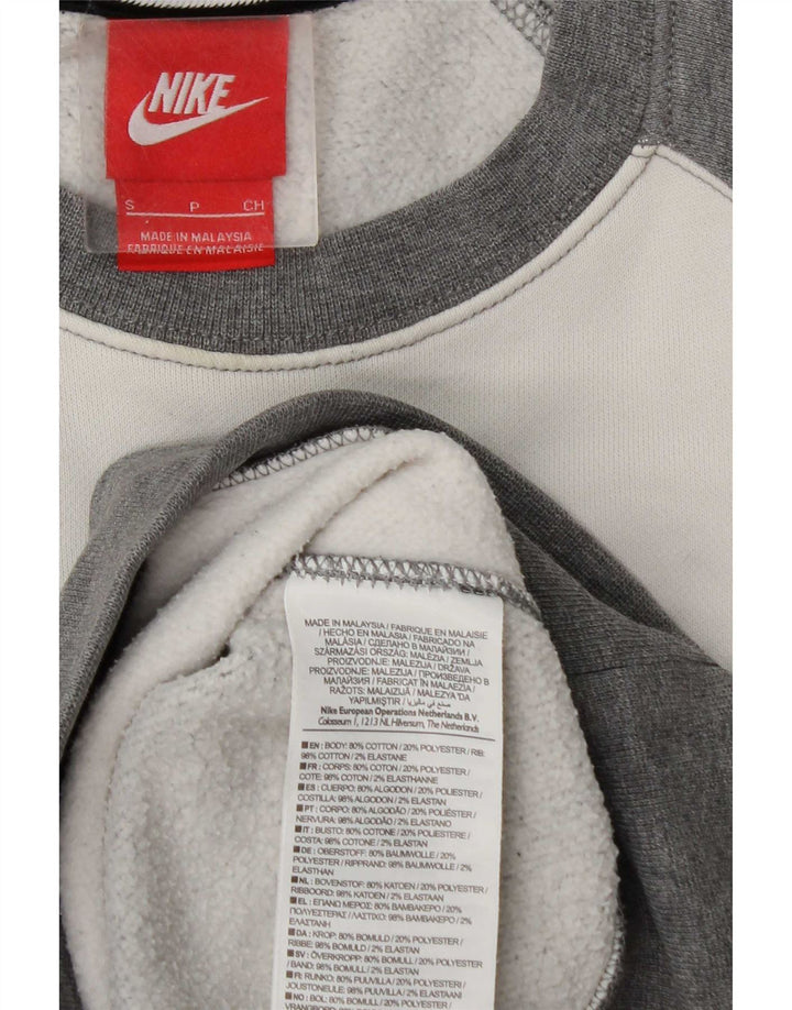 Moletom gráfico masculino Nike Jumper pequeno cinza colorblock algodão