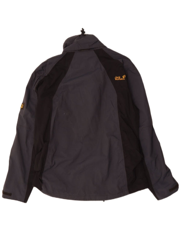 Jaqueta de chuva masculina Jack Wolfskin Reino Unido 40/42 grande poliéster azul marinho