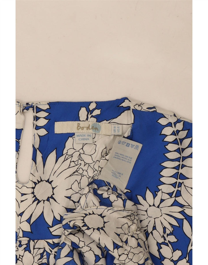 Blusa feminina BODEN UK 8 pequena viscose floral azul
