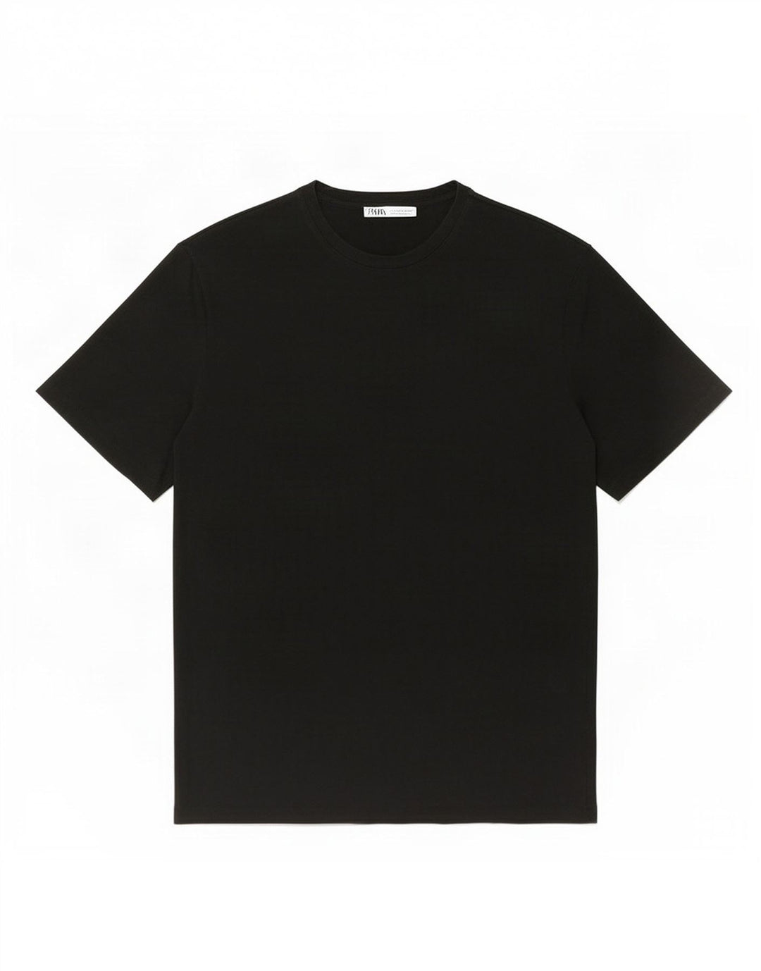 Camiseta masculina Zara Top grande de algodão preto