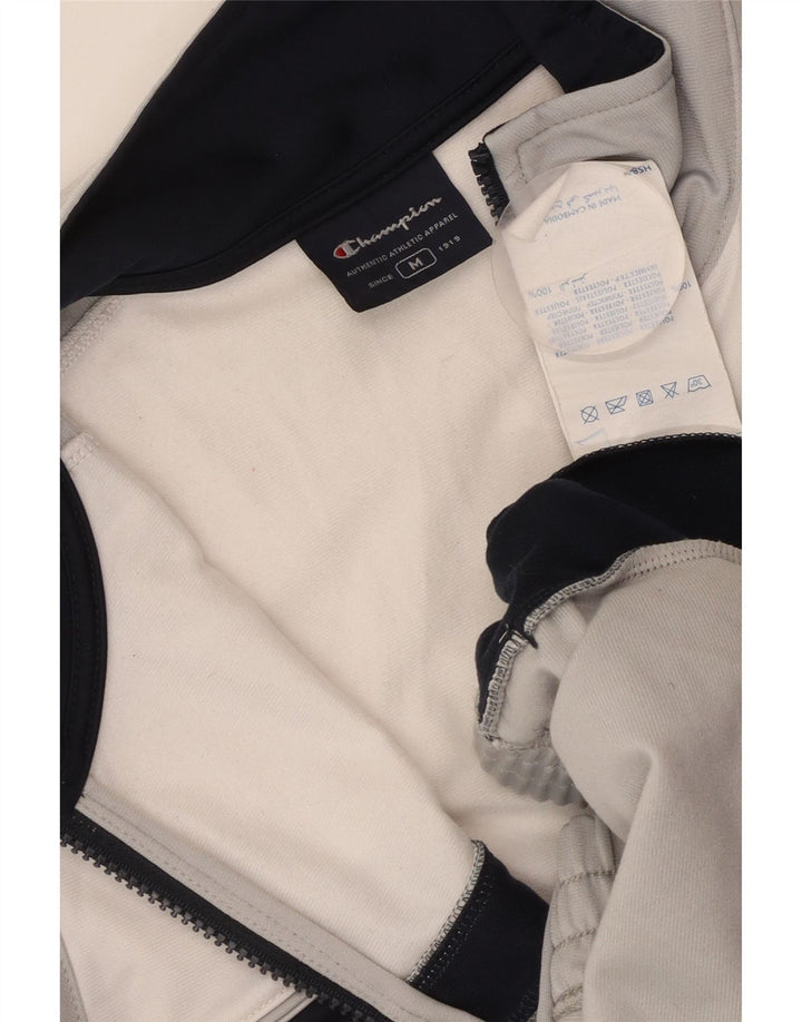 CHAMPION Jaqueta masculina de agasalho cinza médio em poliéster colorblock