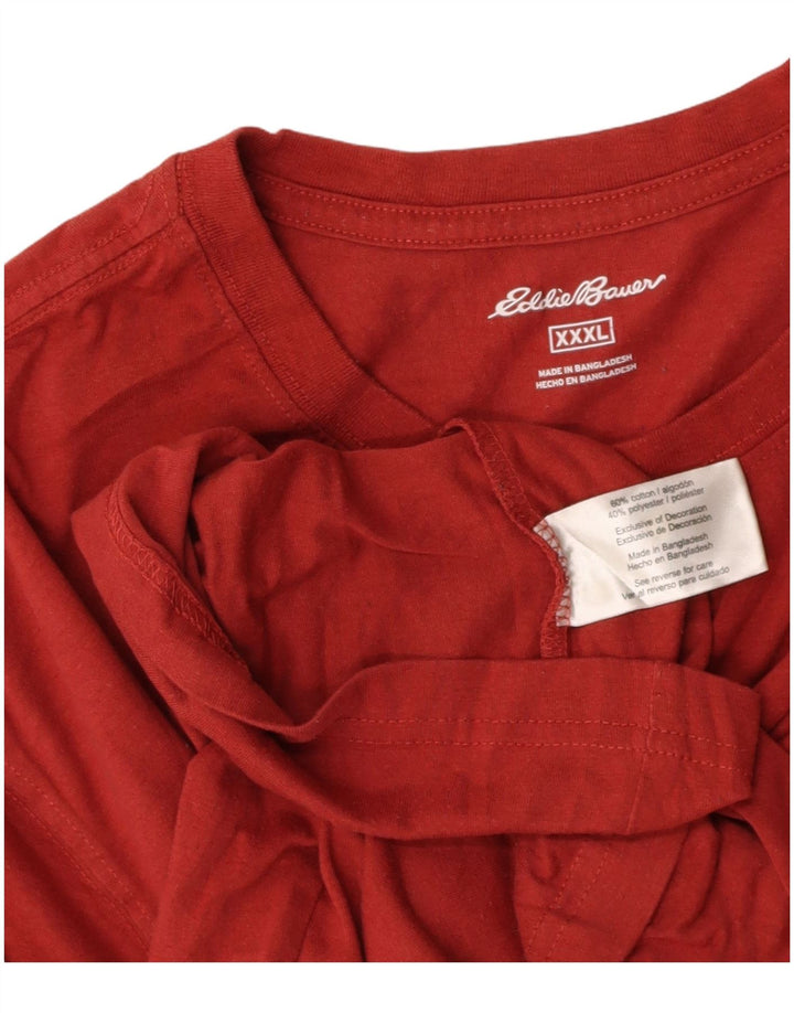 EDDIE BAUER Camiseta masculina Top 3XL Algodão Vermelho