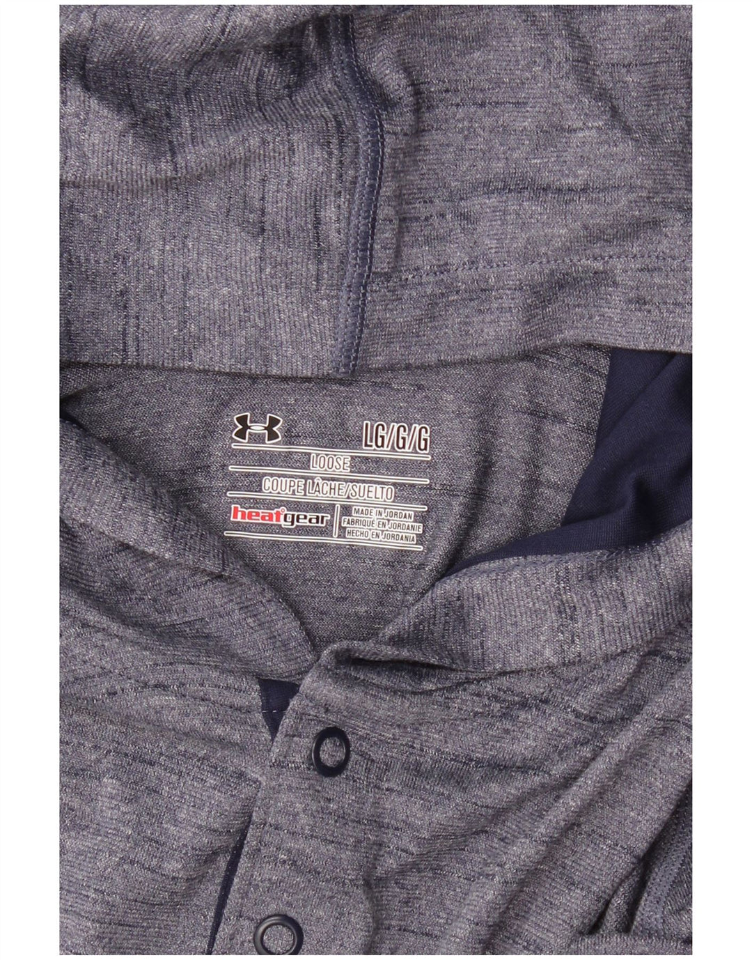 UNDER ARMOUR Masculino Heat Gear com capuz manga comprida grande azul marinho manchado