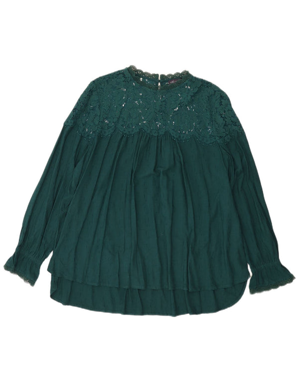 Blusa feminina Marks & Spencer UK 22 3XL viscose verde