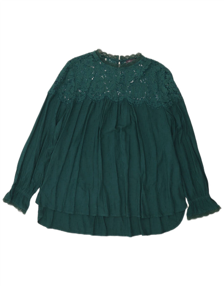 Blusa feminina Marks & Spencer UK 22 3XL viscose verde
