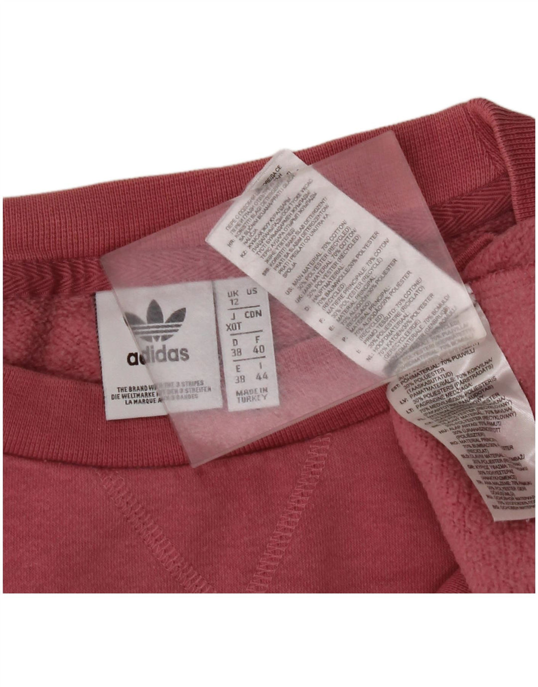 ADIDAS Womens Oversized Sweatshirt Jumper UK 12 Médio Algodão Rosa