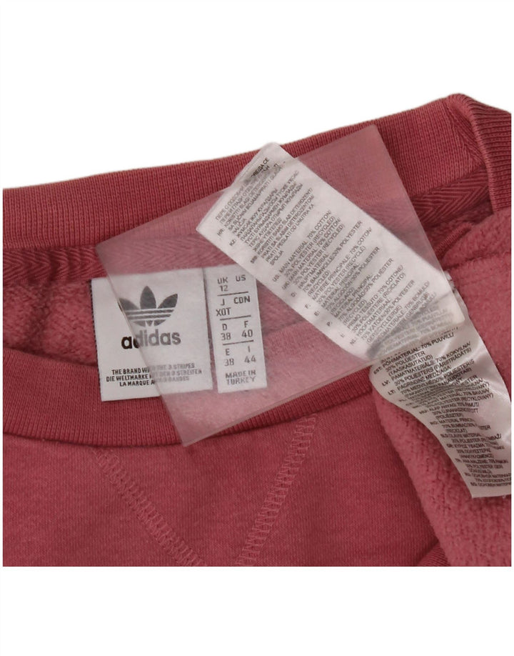 ADIDAS Womens Oversized Sweatshirt Jumper UK 12 Médio Algodão Rosa