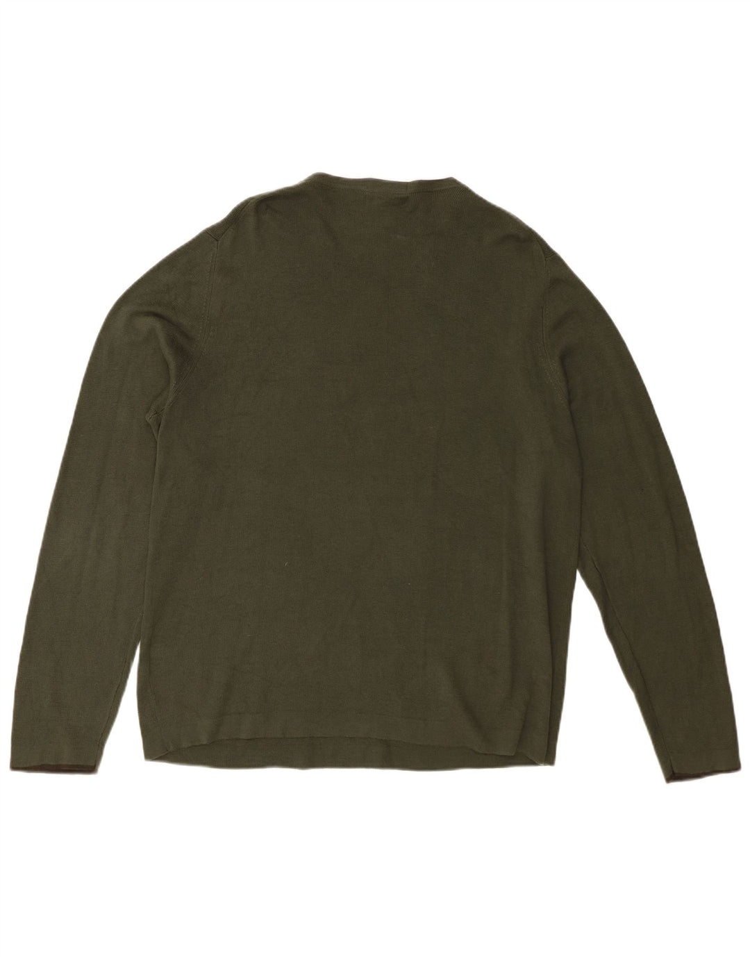 Suéter masculino Eddie Bauer com decote em V, algodão cáqui médio