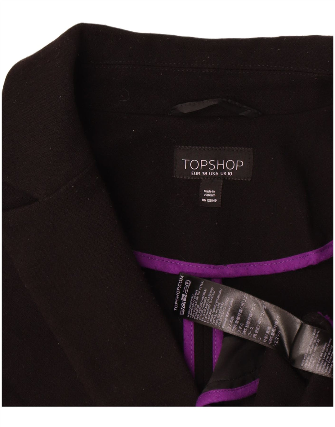 Sobretudo oversized feminino Topshop UK 10 poliéster preto pequeno