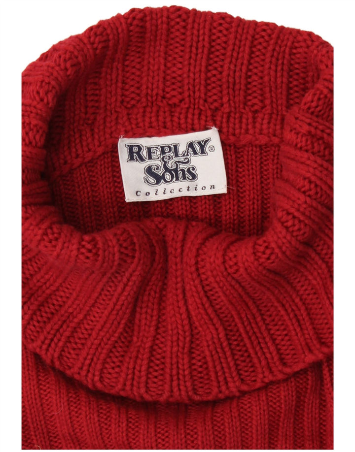 Suéter feminino Replay com gola redonda e gola redonda UK 12 médio vermelho