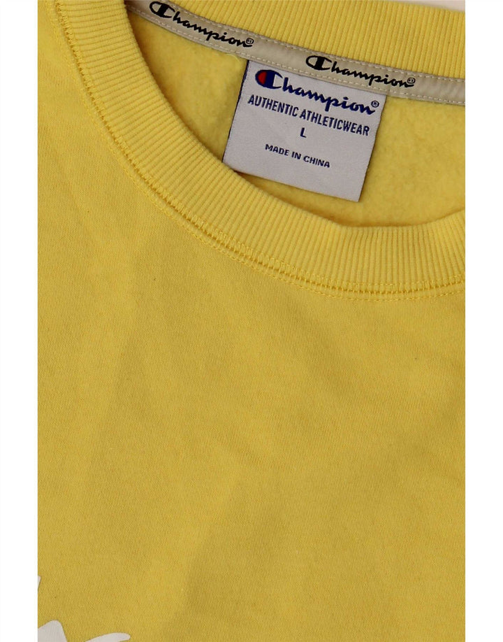 Champion moletom gráfico masculino jumper grande algodão amarelo