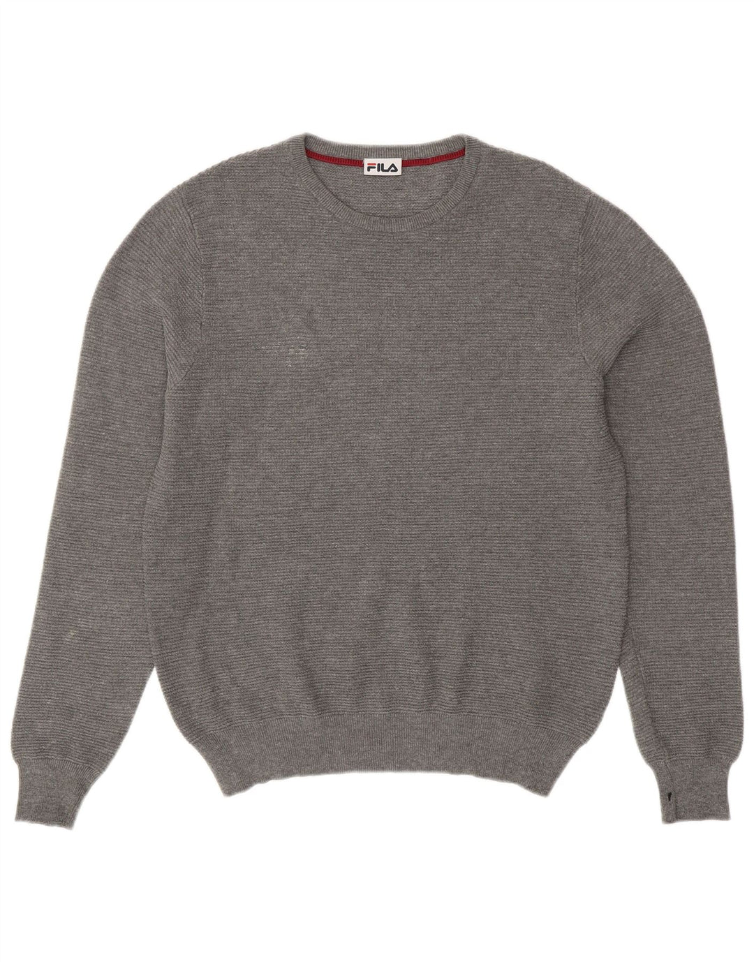 Suéter masculino FILA com gola redonda e algodão cinza médio