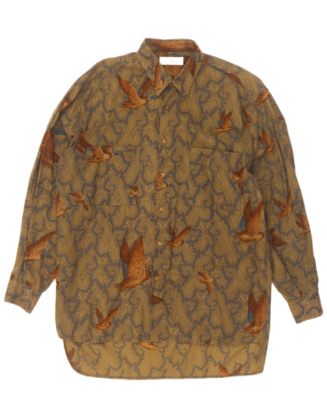 Camisa masculina Millibar grande algodão paisley bege