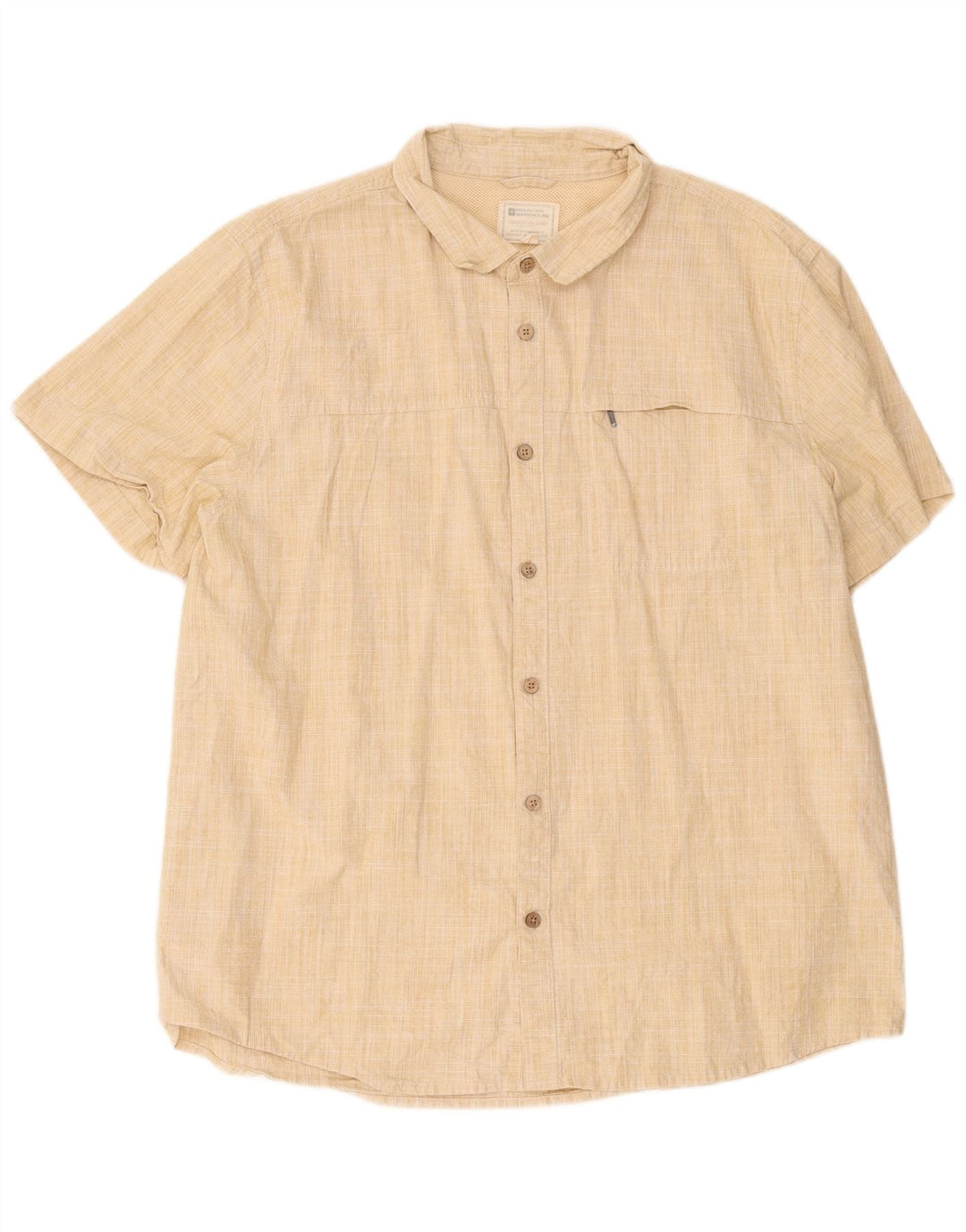 Camisa masculina de manga curta 2XL poliéster bege da Mountain Warehouse
