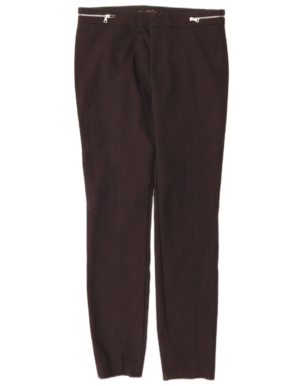 Calça feminina casual skinny Zara EU 34 2XS W26 L29 algodão preto