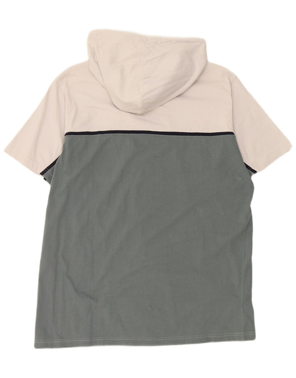 CHAMPION Camiseta masculina com capuz e gola com zíper Top 2XL de algodão colorido branco