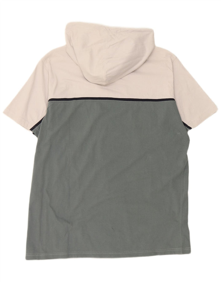 CHAMPION Camiseta masculina com capuz e gola com zíper Top 2XL de algodão colorido branco