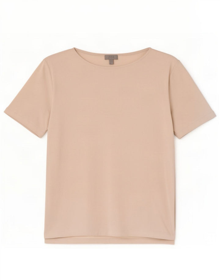 Cos Camiseta masculina Top Médio Off White Algodão