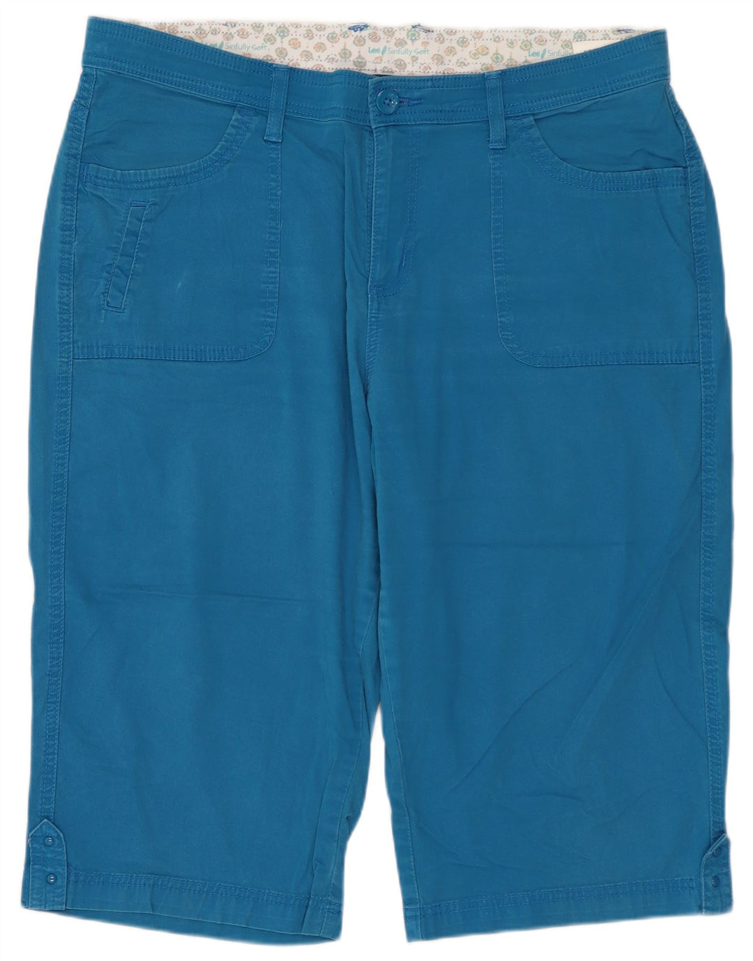 Bermuda feminina LEE US 16 2XL W36 algodão azul