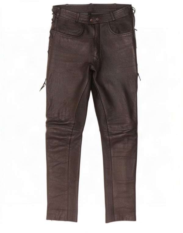 Calça masculina de couro slim Modeka XL W34 L33 preta