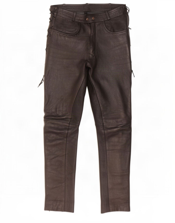 Calça masculina de couro slim Modeka XL W34 L33 preta