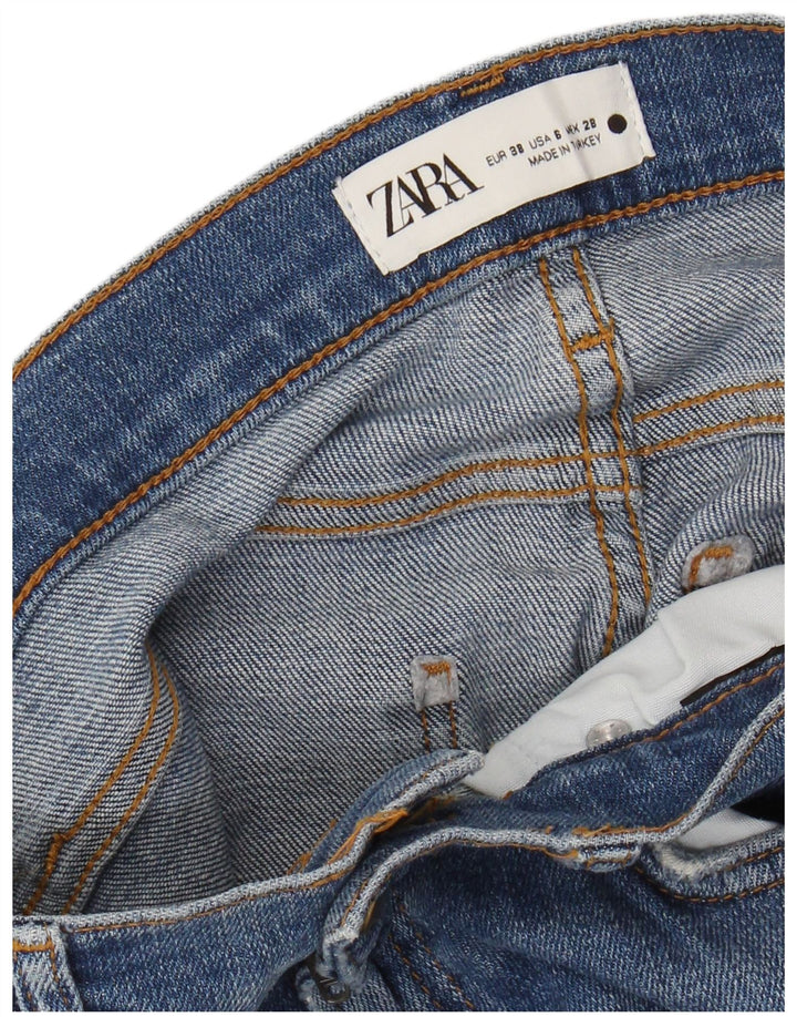ZARA Jeans retos femininos EU 38 Pequeno W28 L27 Azul