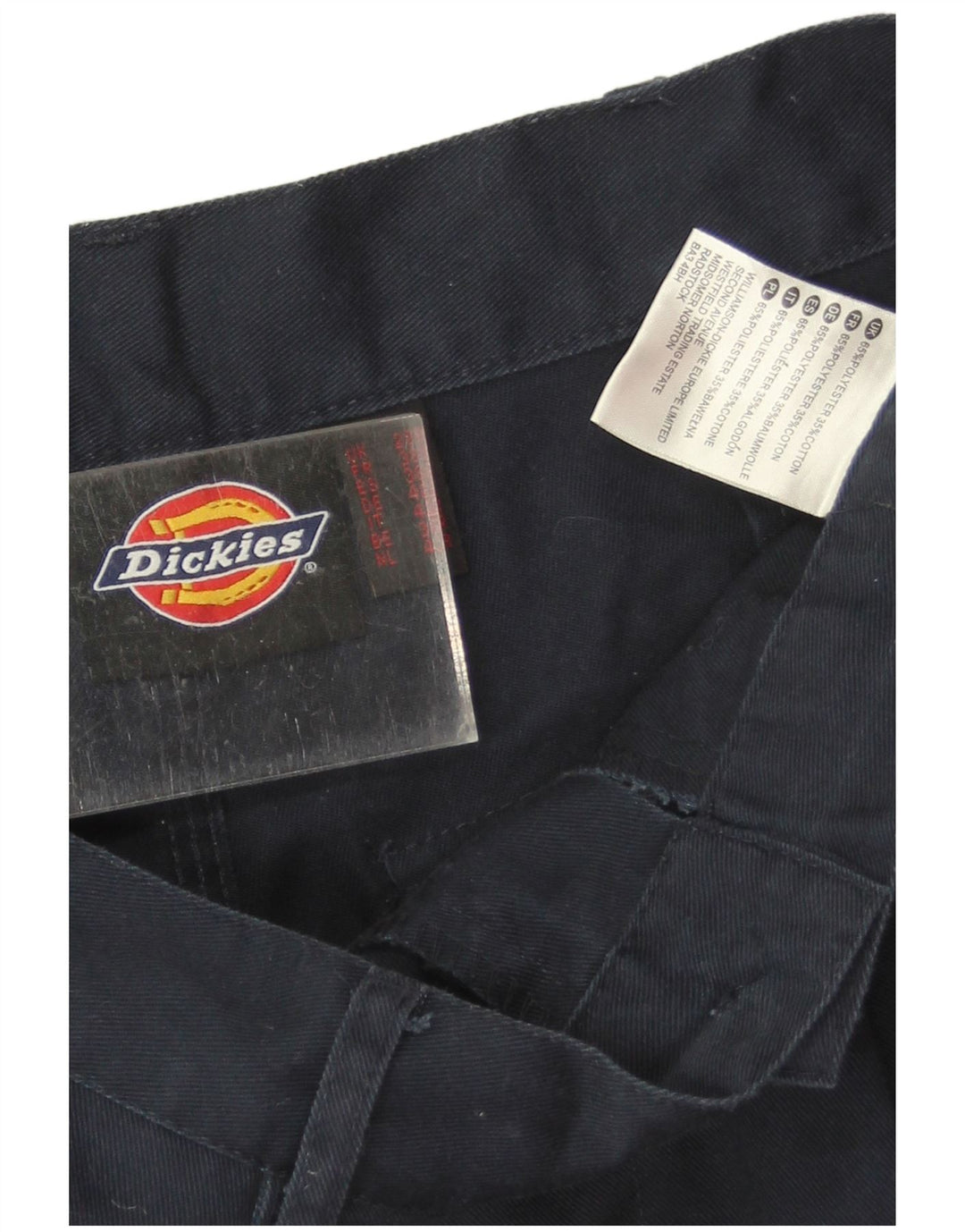 Calças cargo retas masculinas Dickies W28 L31 poliéster azul marinho