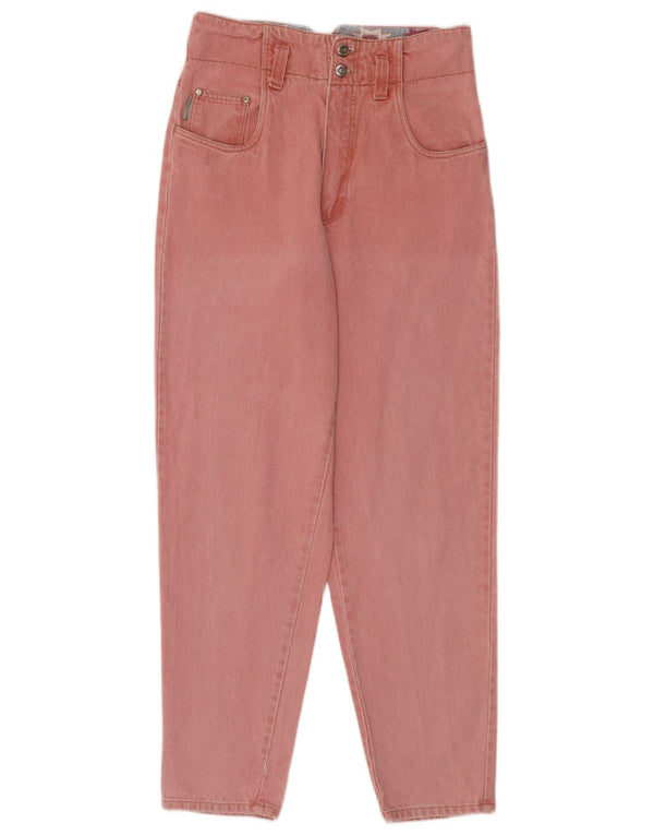Calça jeans feminina JONNY-Q de cintura alta UK 12 médio W30 L32 algodão rosa