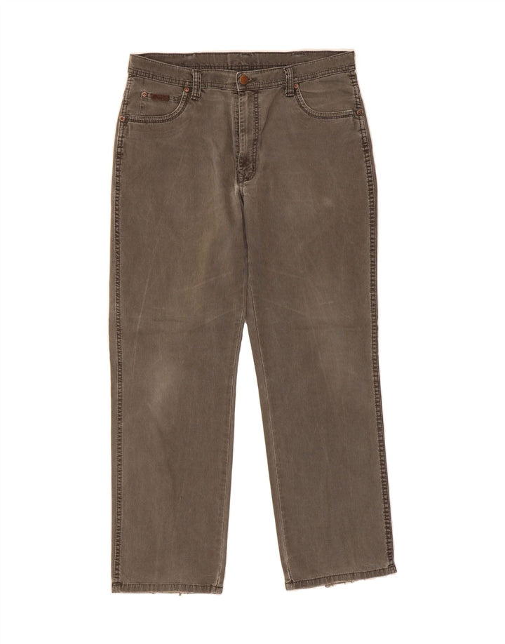 WRANGLER Mens Texas Stretch Straight Casual Trousers W35 L30 Grey Cotton Vintage Wrangler and Second-Hand Wrangler from Messina Hembry 