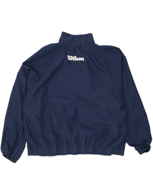 Jaqueta corta-vento feminina WILSON com estampa oversized UK 22 2XL azul marinho