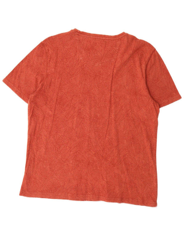 Camiseta masculina Fat Face Top XL algodão floral vermelho