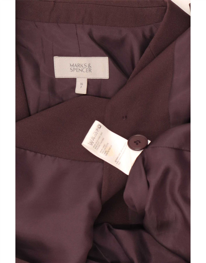 Jaqueta blazer feminina de 2 botões Marks & Spencer Reino Unido 16 grande poliéster marrom