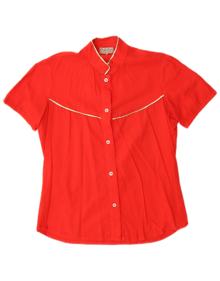 Camisa feminina vintage manga curta IT 42 vermelho médio
