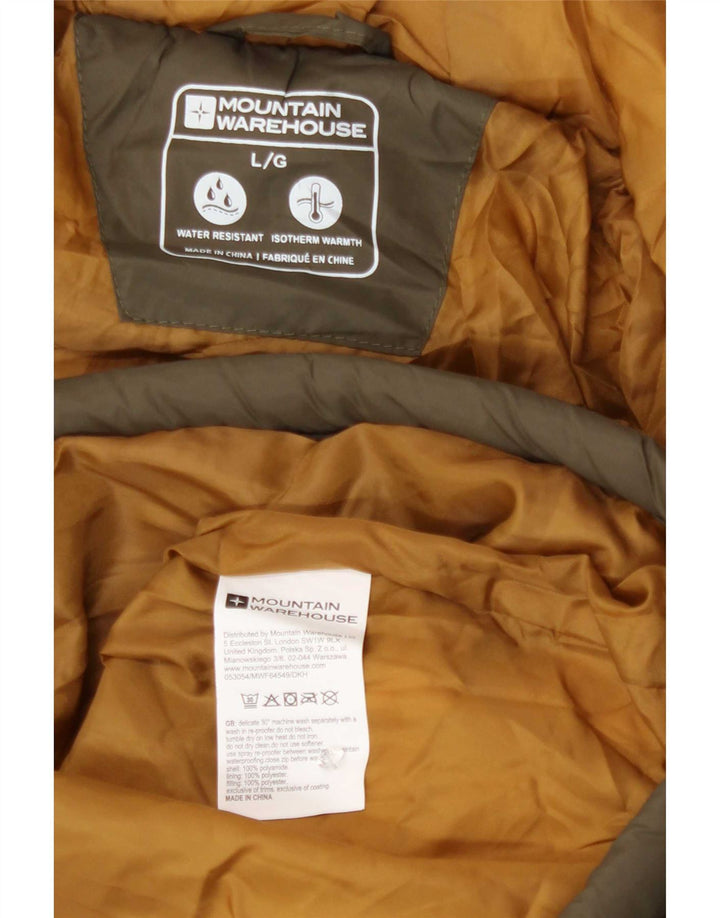 Jaqueta acolchoada com capuz masculina Mountain Warehouse UK 40 grande poliamida cáqui