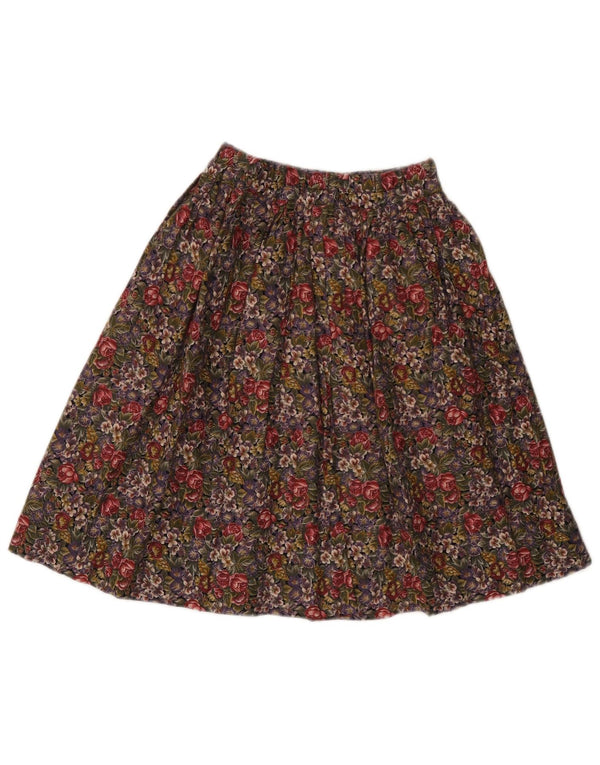 Saia Plissada Vintage Meninas 9-10 Anos W22 Modal Floral Multicolorido