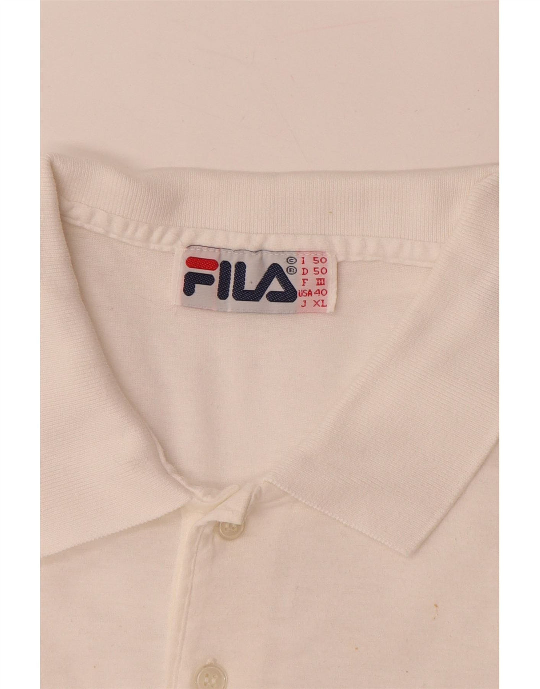 Camisa polo gráfica masculina FILA IT 50 algodão colorblock branco médio
